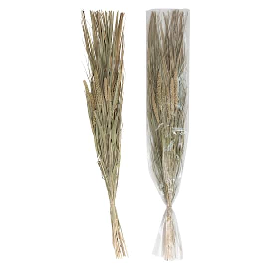 Hello Honey® 38" Dried Natural Canary Grass & Date Palm Bunch